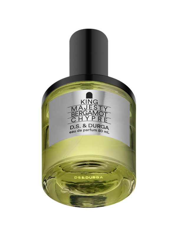 A bottle of "king majesty bergamot chypre" eau de parfum by d.s. & durga, 50 ml.