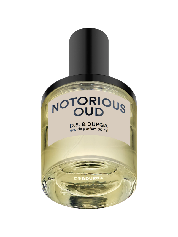 A bottle of "notorious oud" eau de parfum by d.s. & durga, 50 ml.