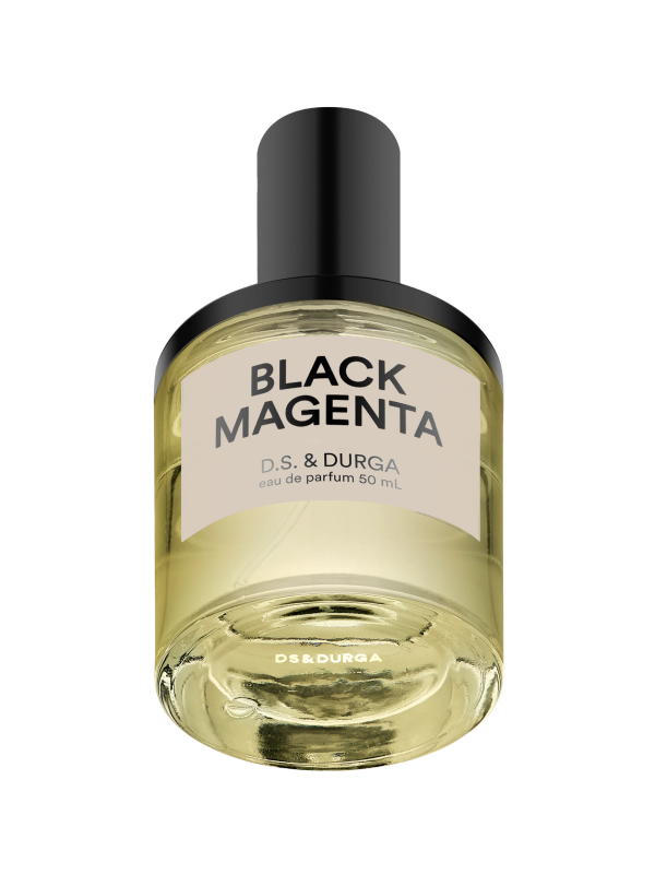 A bottle of "black magenta" eau de parfum by d.s. & durga, 50 ml.