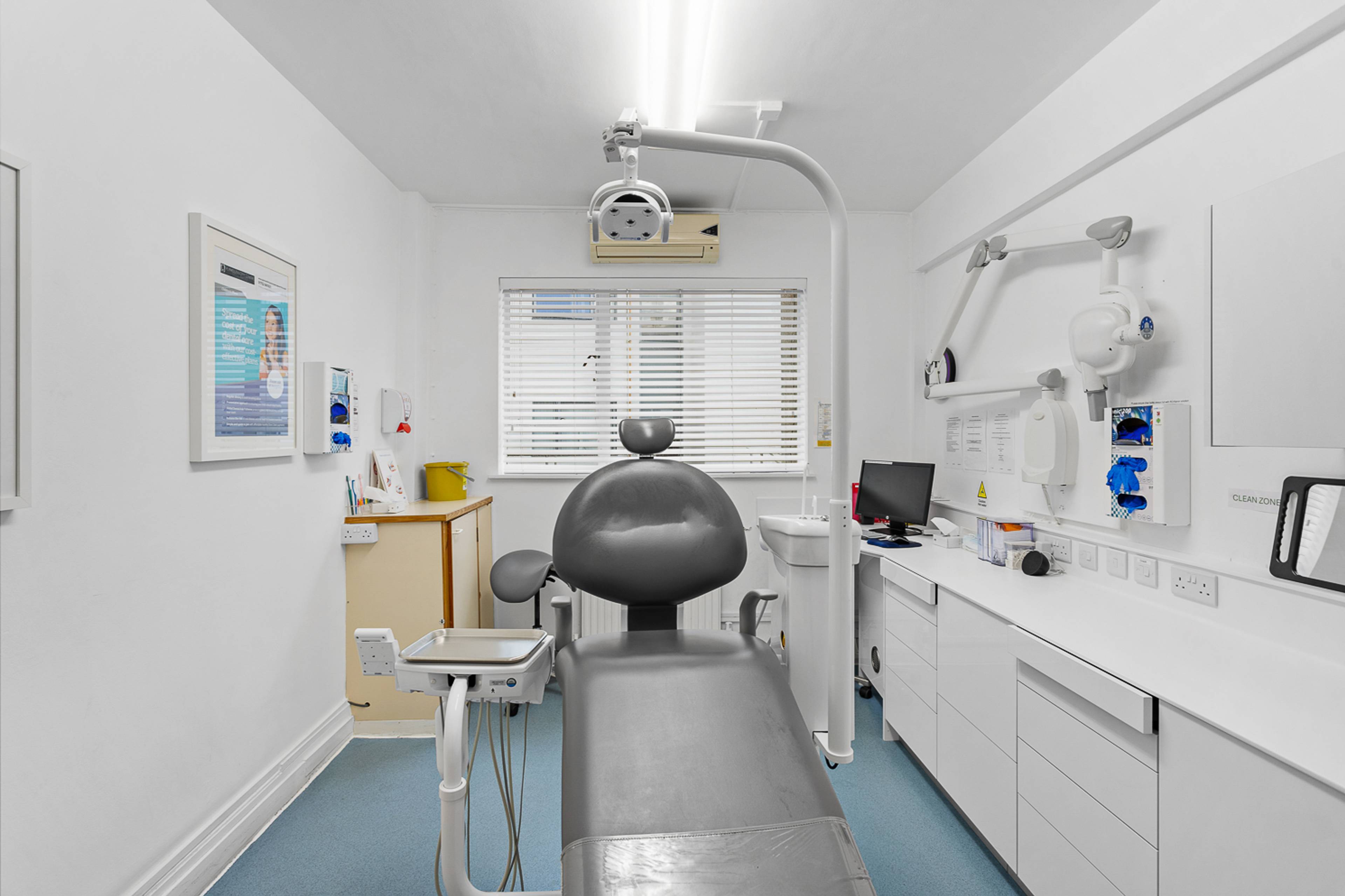 The interior of one of the treatment rooms at Plymouth City Centre Dental Practice