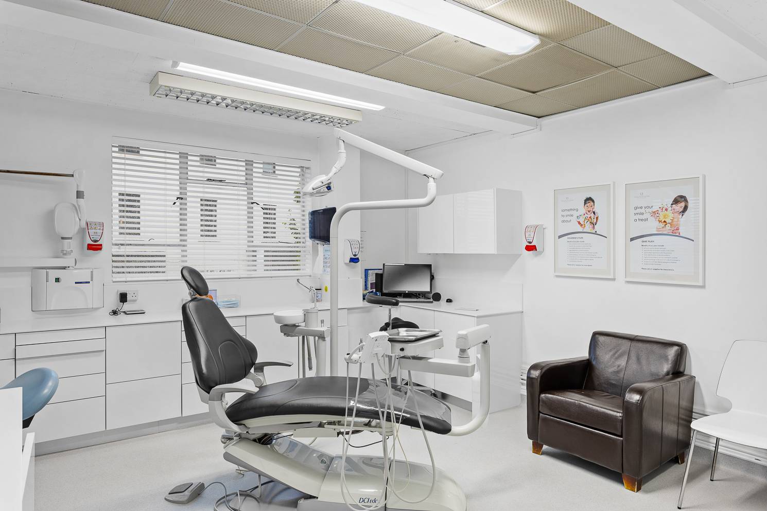 A bright and clean treatment room at Plymouth City Centre Dental Practice