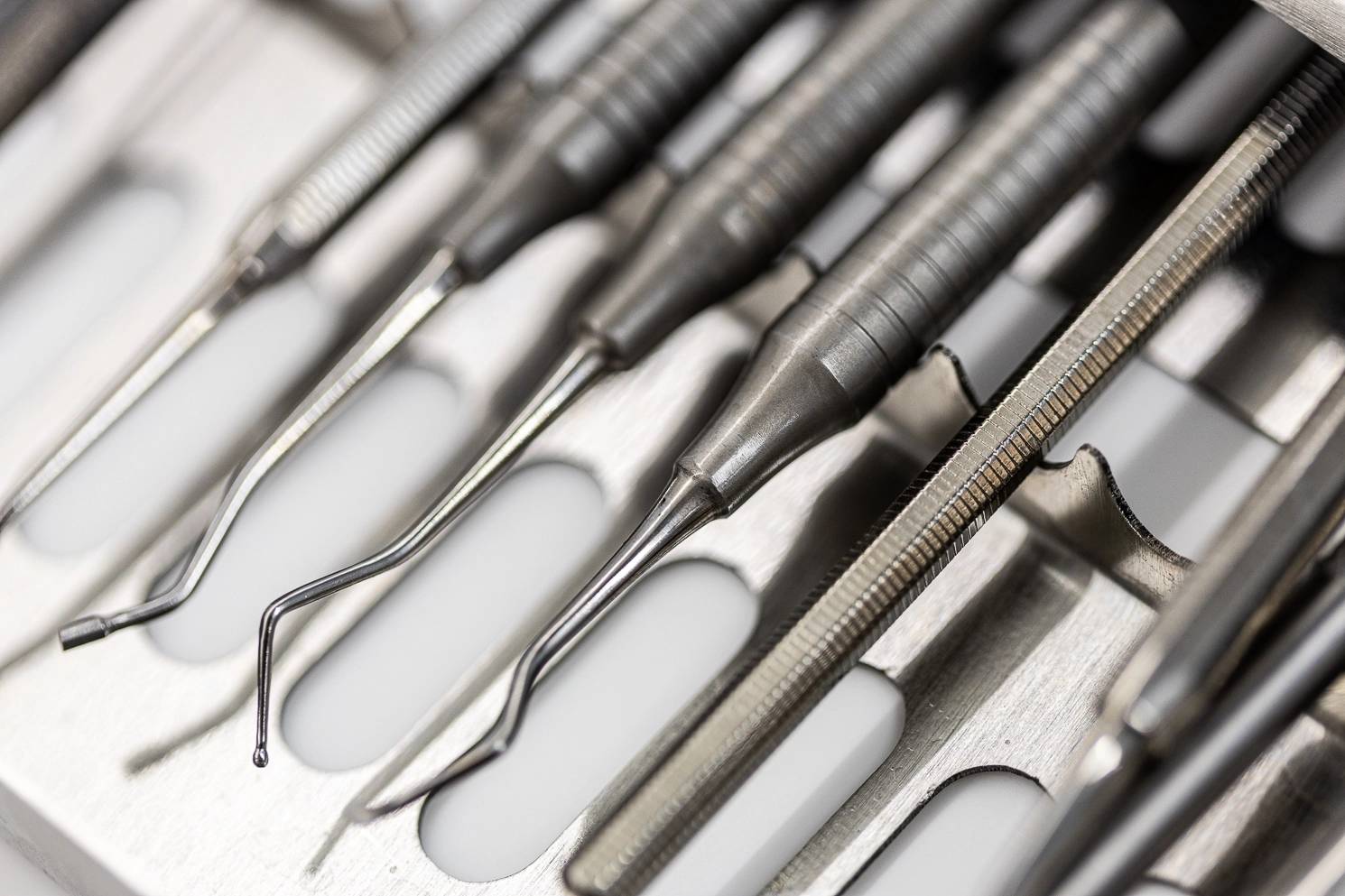 A number of dental tools