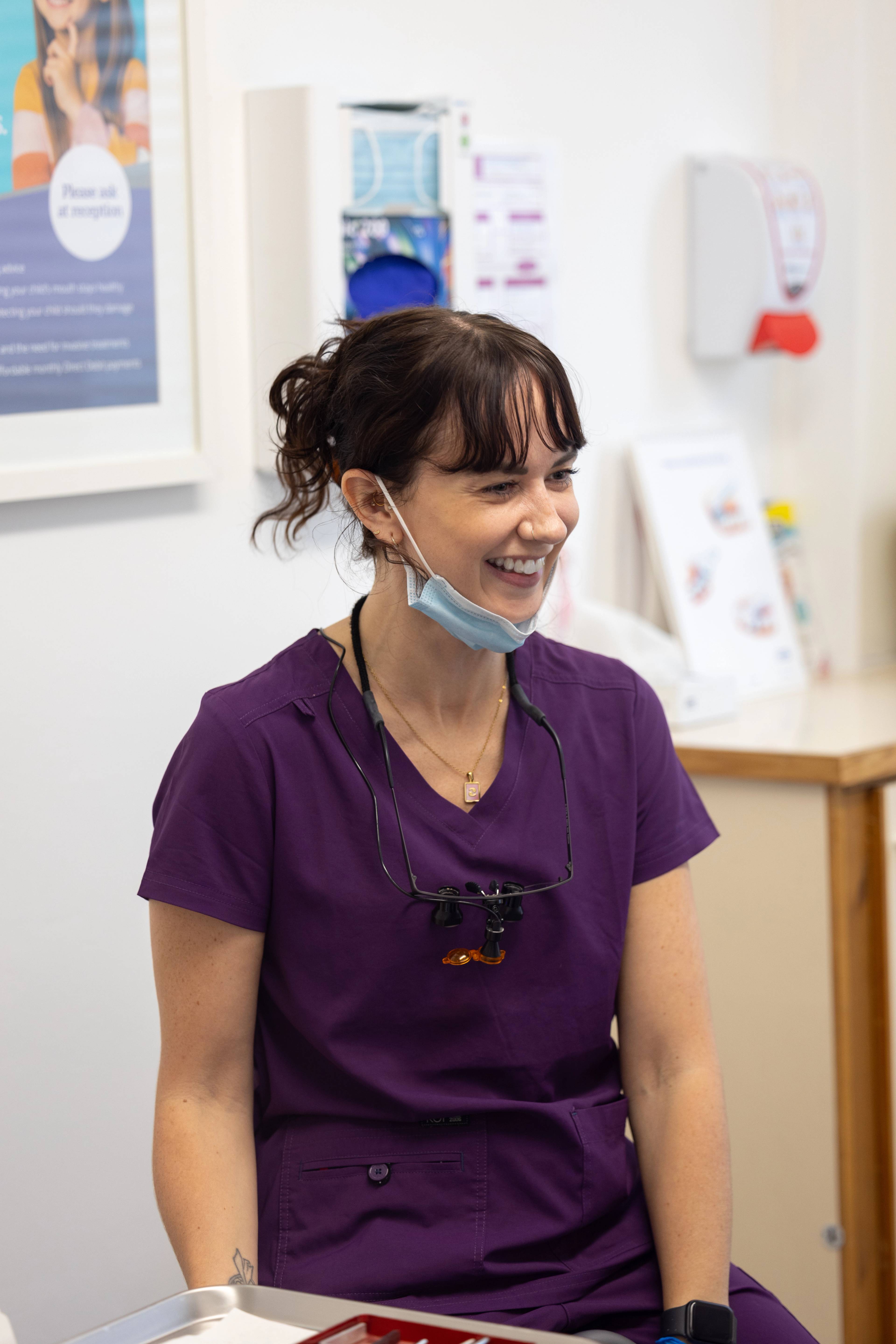 Dental therapist Lucy Steward laughing