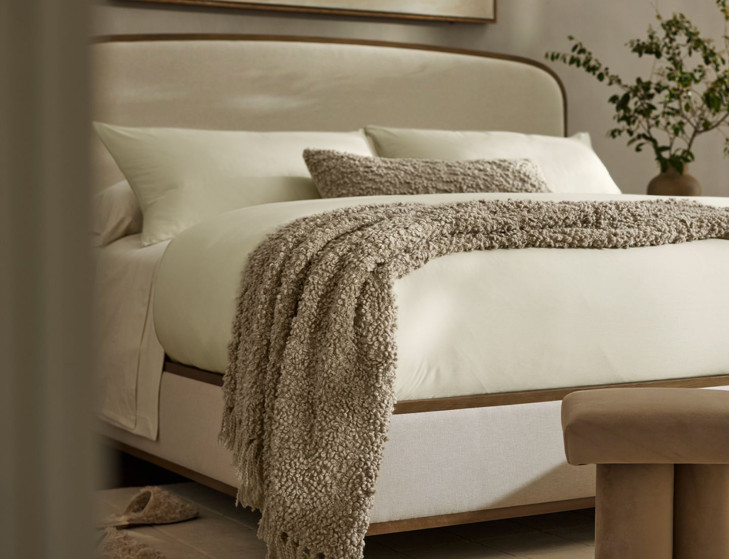 Cozy Boucle Throw Blanket Soft Stylish Luxury Boll Branch