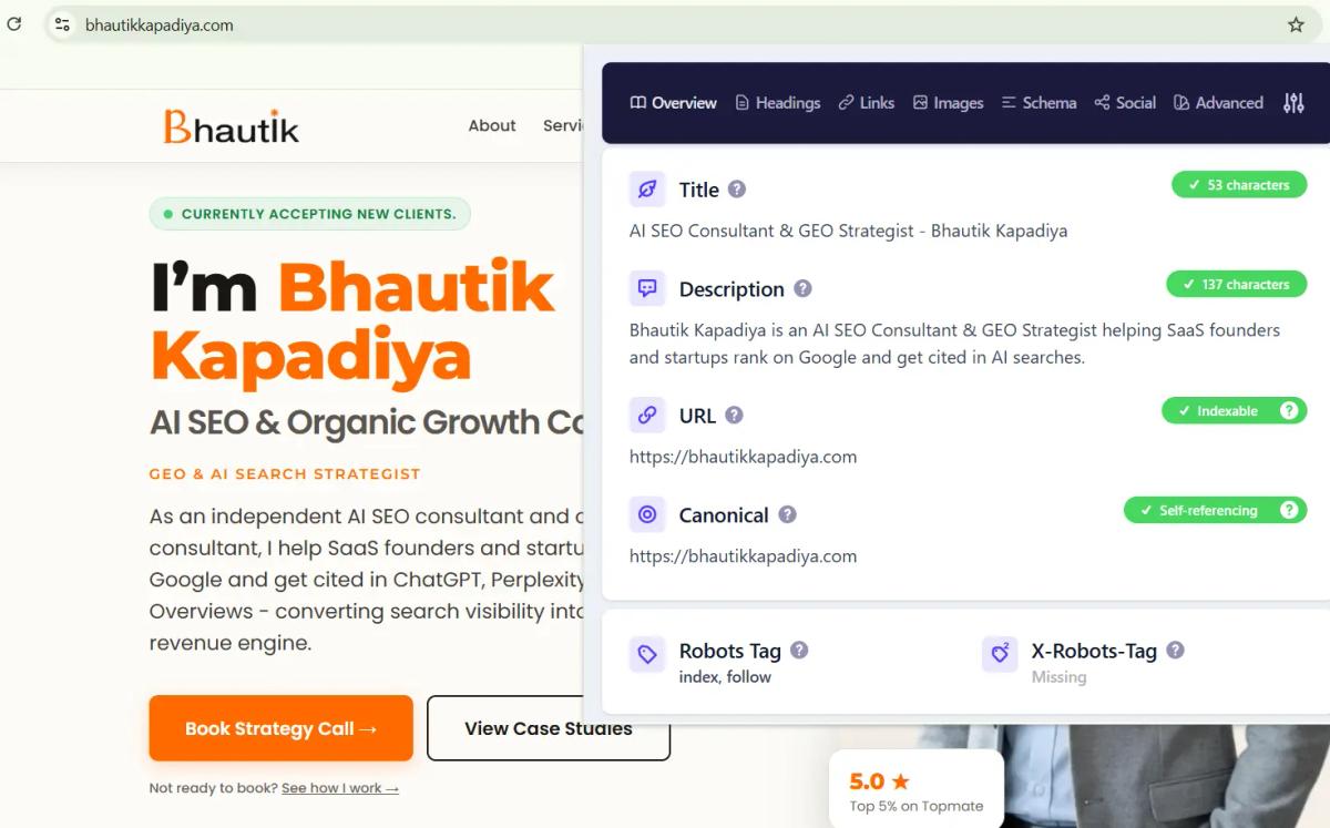 Audit on-page SEO elements