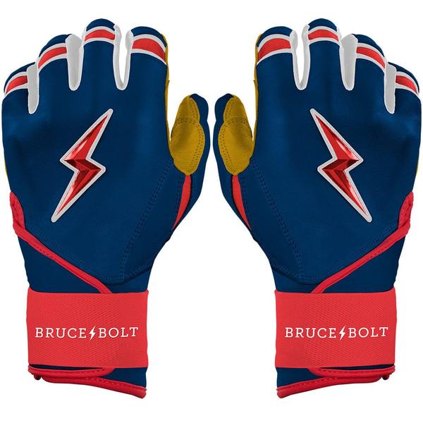 Bruce Bolt Patriot Series Long Cuff Batting Gloves