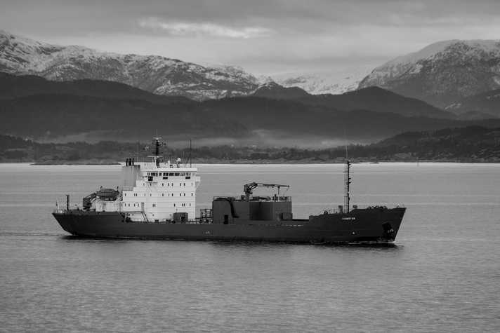 Vessel along the Norwegian coast