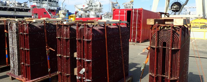 Box Coolers on a quay side