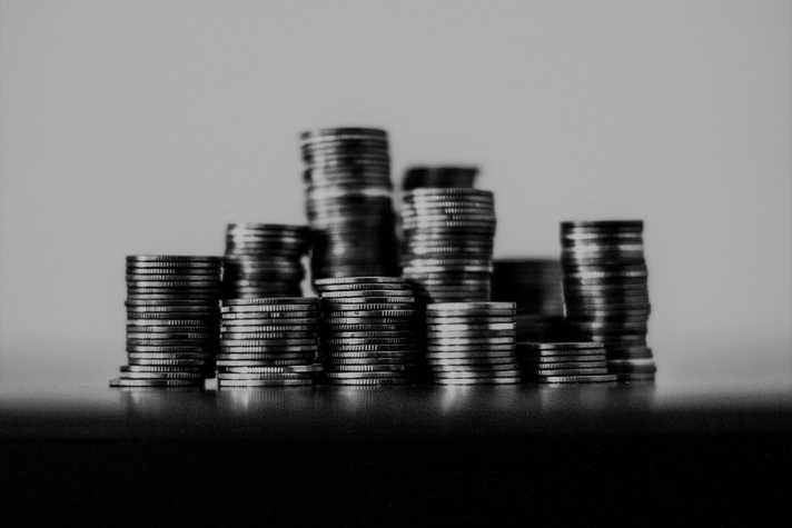 A substantial stack of coins
