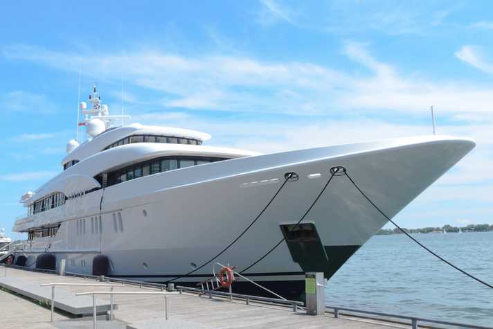 A yacht moored