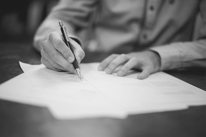 A contract is signed