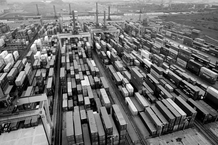 Containers in Antwerp docks