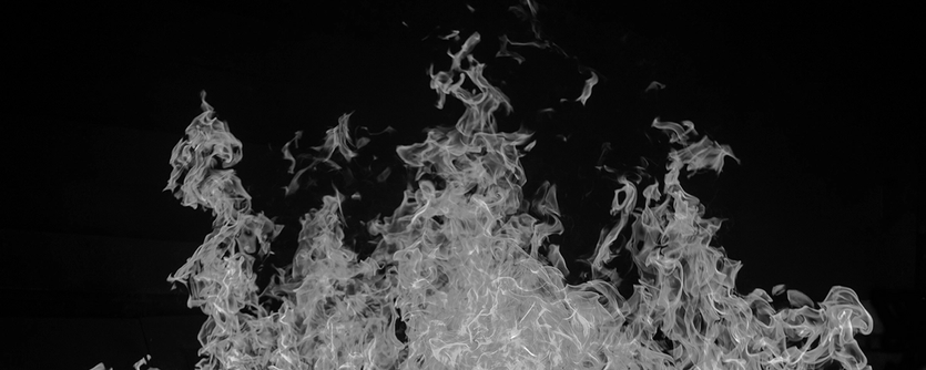 Flames from an intense fire