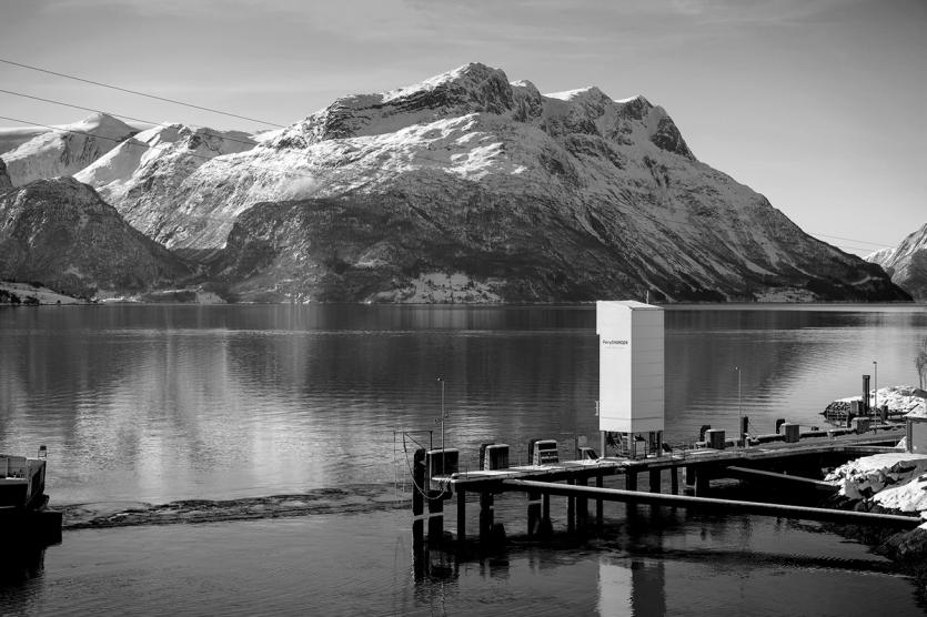 A charging terminal on an electric ferry route in Norway