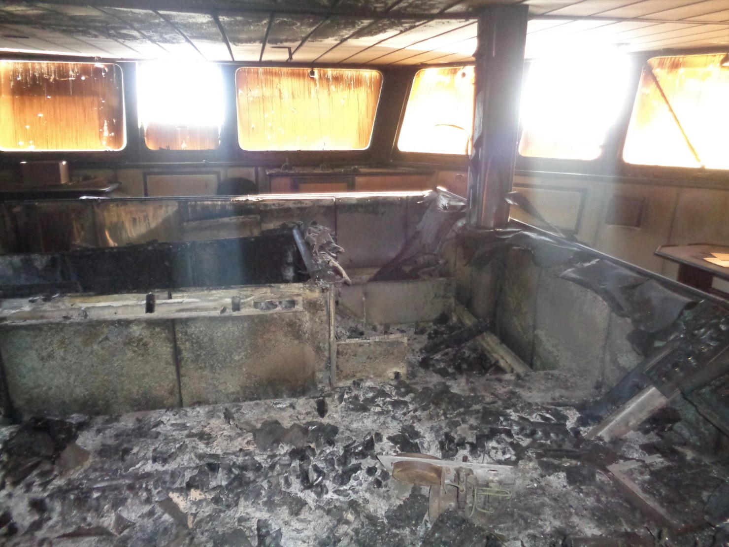 Fire damage to the Bridge