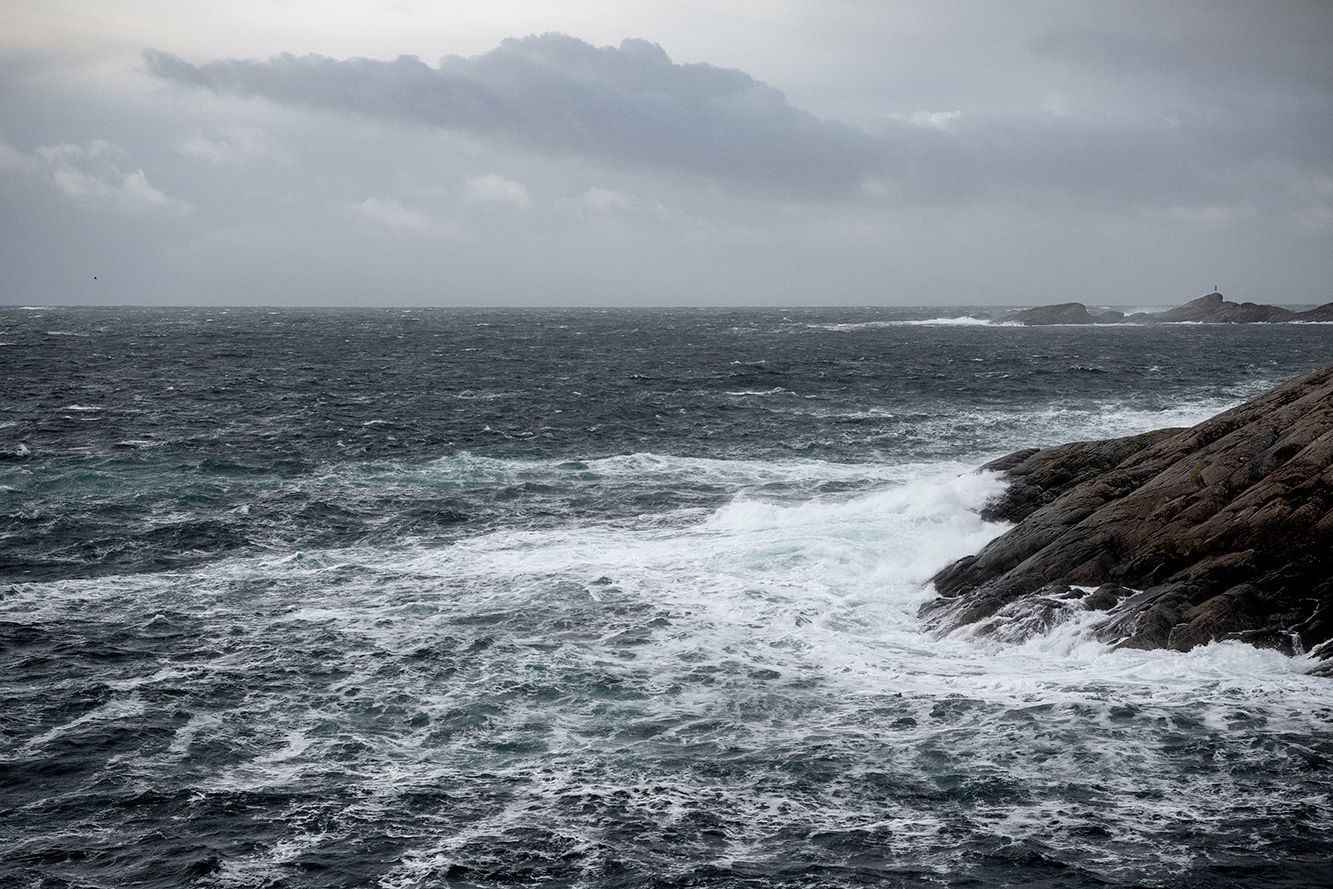 A dramatic, rocky coastline