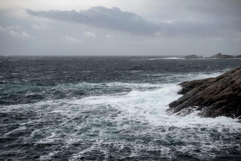 A dramatic, rocky coastline