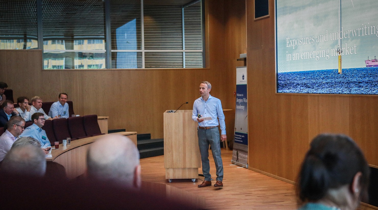 Georg Nygaard presenting at Bergen Wind Academy