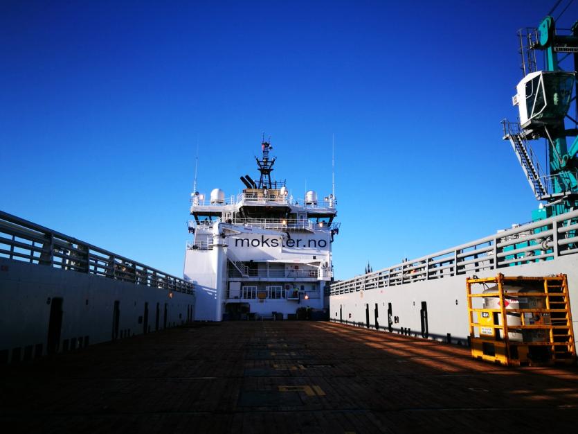 On the deck of a service vessel