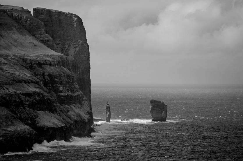 Spectacular cliffs plunge into the sea