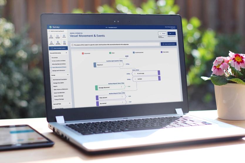 A laptop showing Survey
