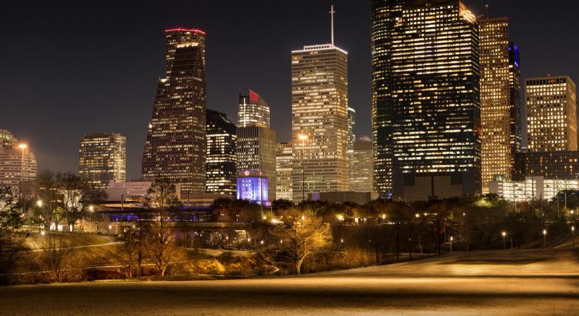 Scene of Houston Texas by night