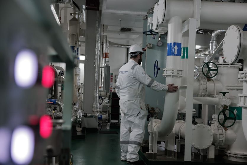 A pair of supply vessels off the Norwegian coast