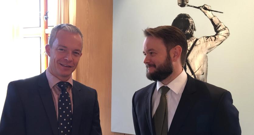 Hans Christian Seim, CEO Norwegian Hull Club, with Marine Benefits CEO Casper Meland