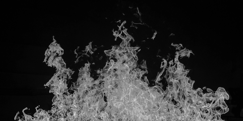 Flames from an intense fire