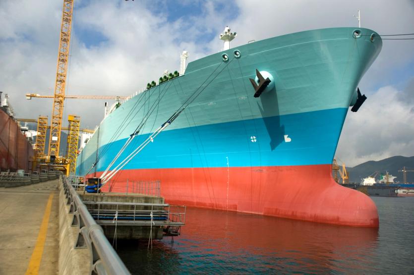 A large vessel seen at the quayside