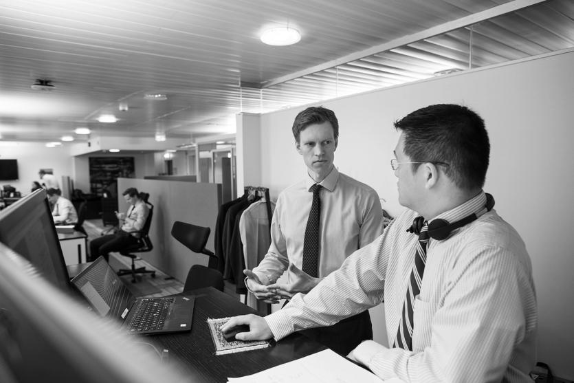 Underwriters seen in conversation