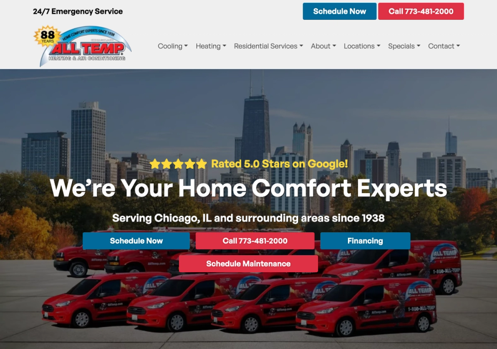 All Temp Heating and Air Conditioning 官网首页截图
