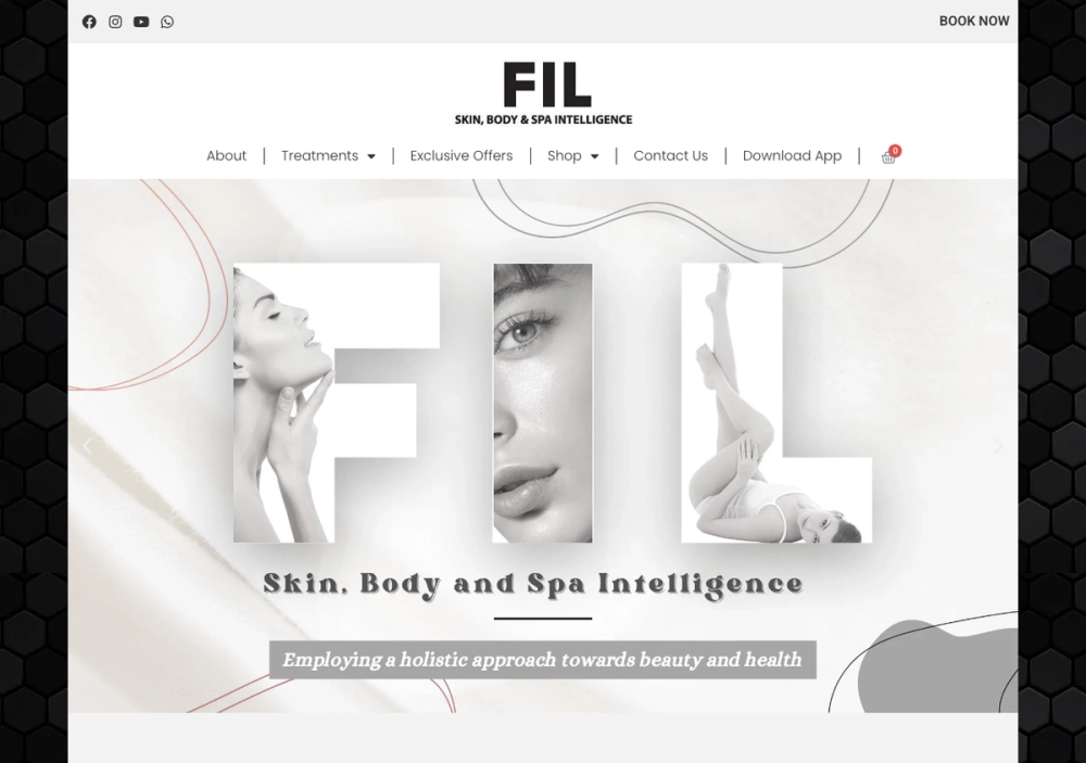 FIL Skin, Body & Spa Intelligence（Chinese Swimming Club） 官网首页截图