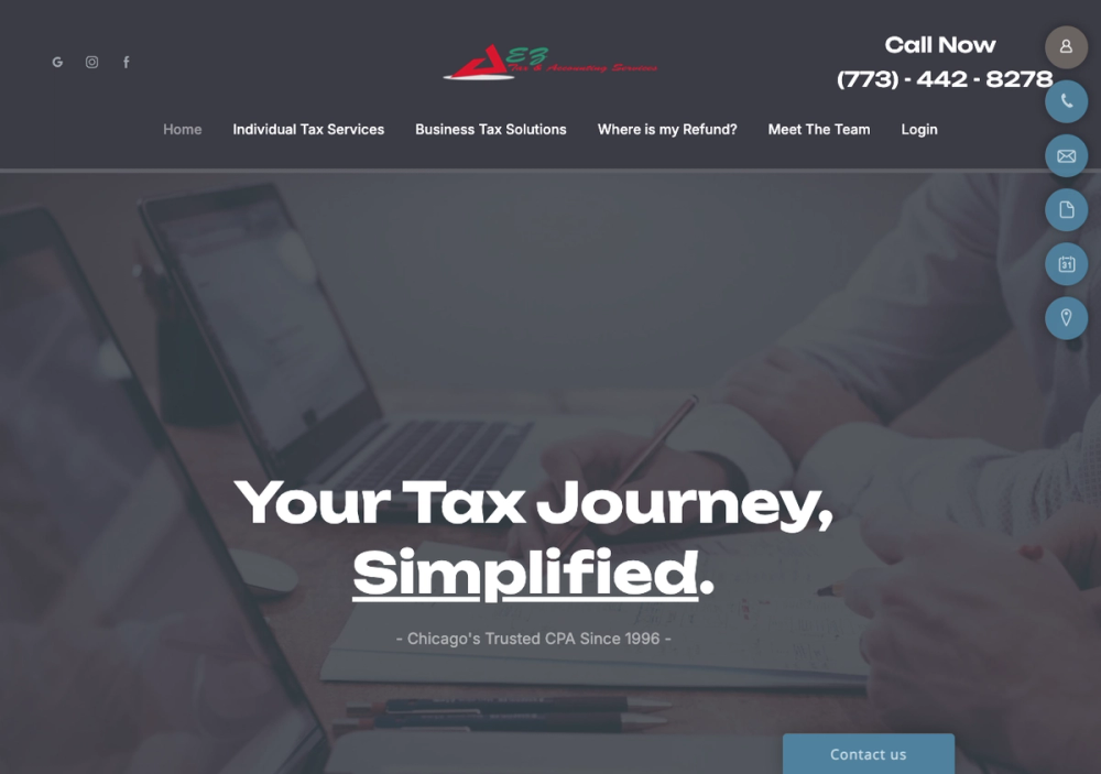 EZ Tax and Accounting Service, Inc. 官网首页截图