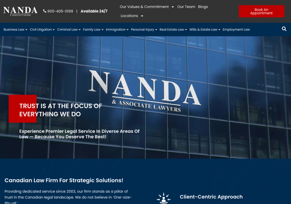 Nanda & Associate Lawyers 官网首页截图