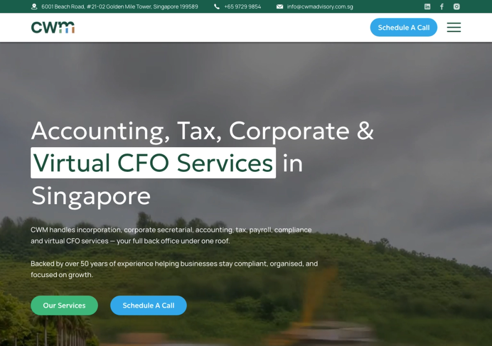 官网首页截图 · 2026-10-11 Ching And Wong Management - Chartered Accountants 官网首页截图