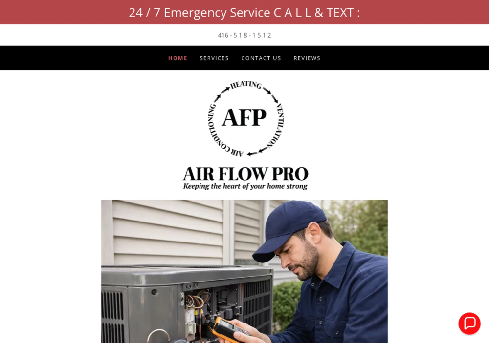 AirFlowPro Inc. 官网首页截图