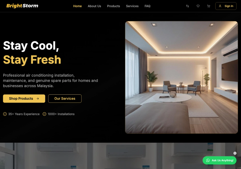 官网首页截图 · 2026-10-13 CHUAN SENG - BUTTERWORTH (AIRCOND WHOLESALER) 官网首页截图