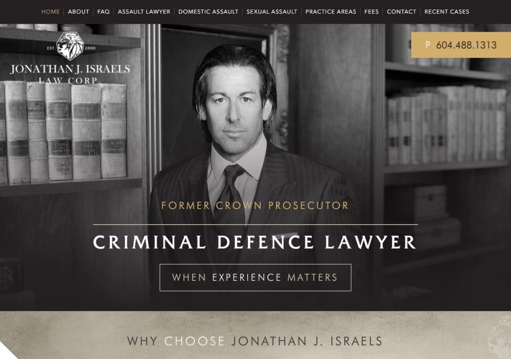 官网首页截图 · 2026-10-18 Jonathan J Israels Law Corporation 官网首页截图