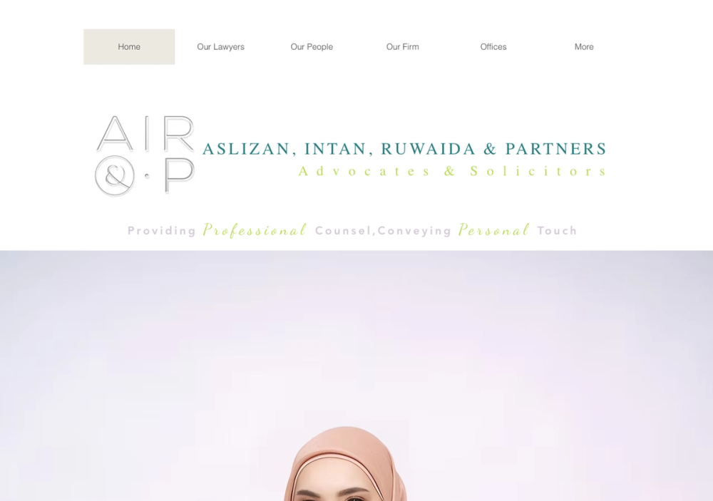 Aslizan, Intan, Ruwaida & Partners 官网首页截图