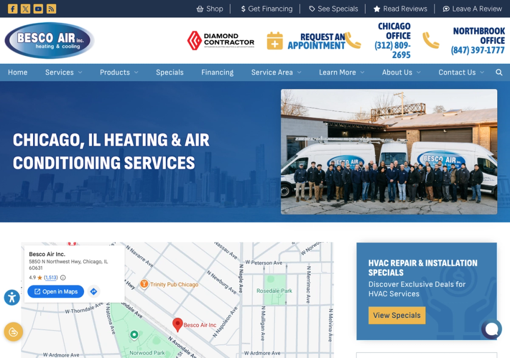 Besco Air Inc. 官网首页截图