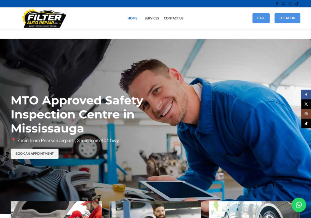 Filter Auto Repair 官网首页截图