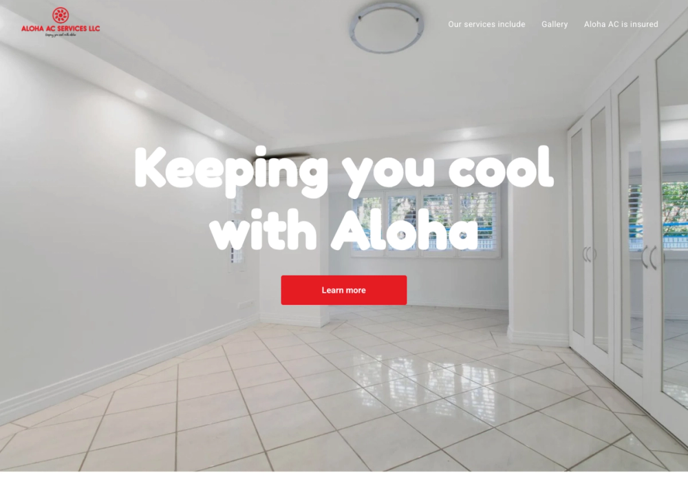 官网首页截图 · 2026-10-17 ALOHA AC SERVICES LLC 官网首页截图