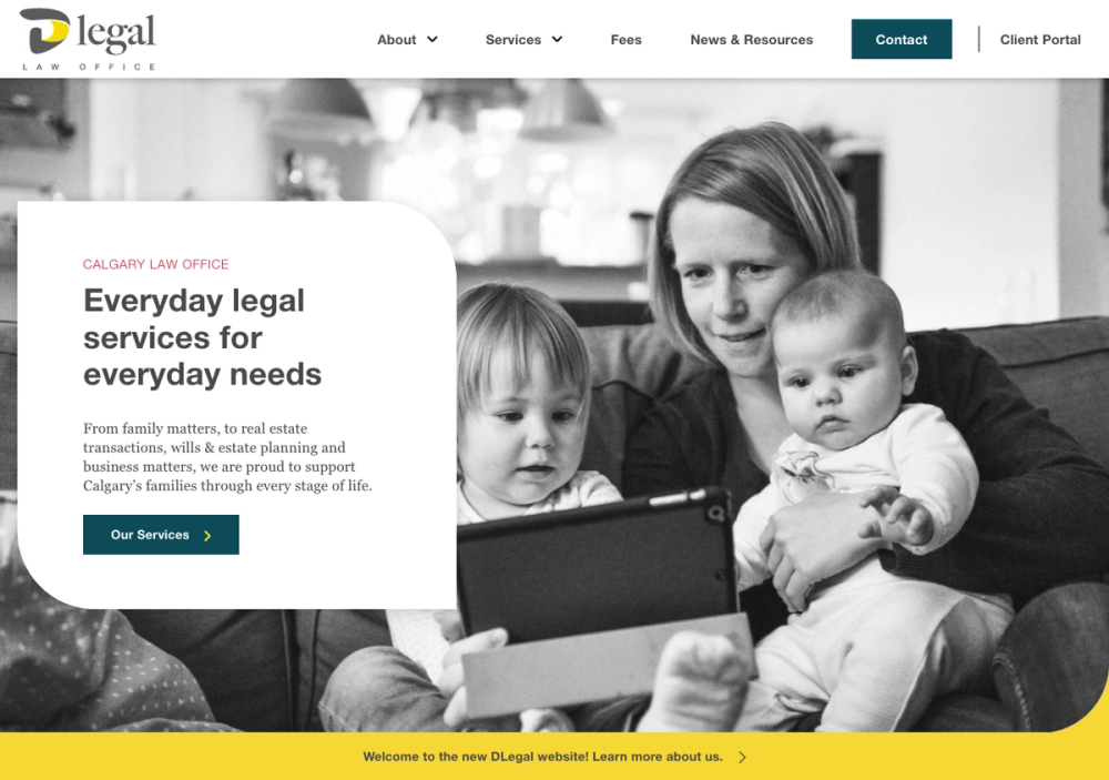 官网首页截图 · 2026-10-20 DLegal Law Office: Wills, Business Lawyers, Real Estate Law, Employment & Family Law 官网首页截图
