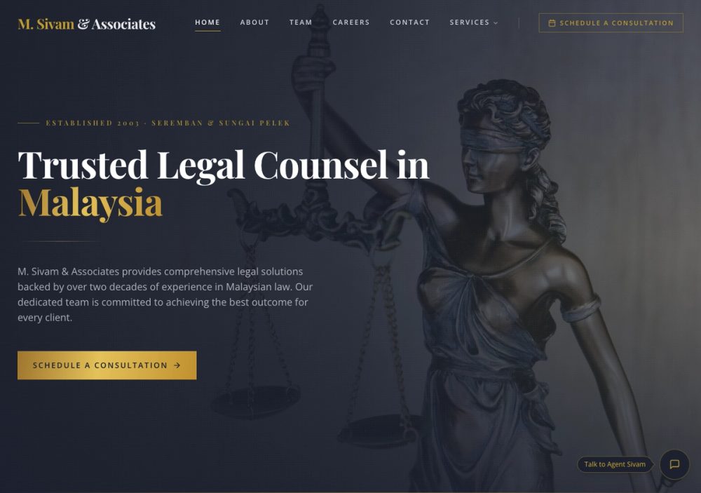 M. Sivam & Associates (Seremban) 官网首页截图
