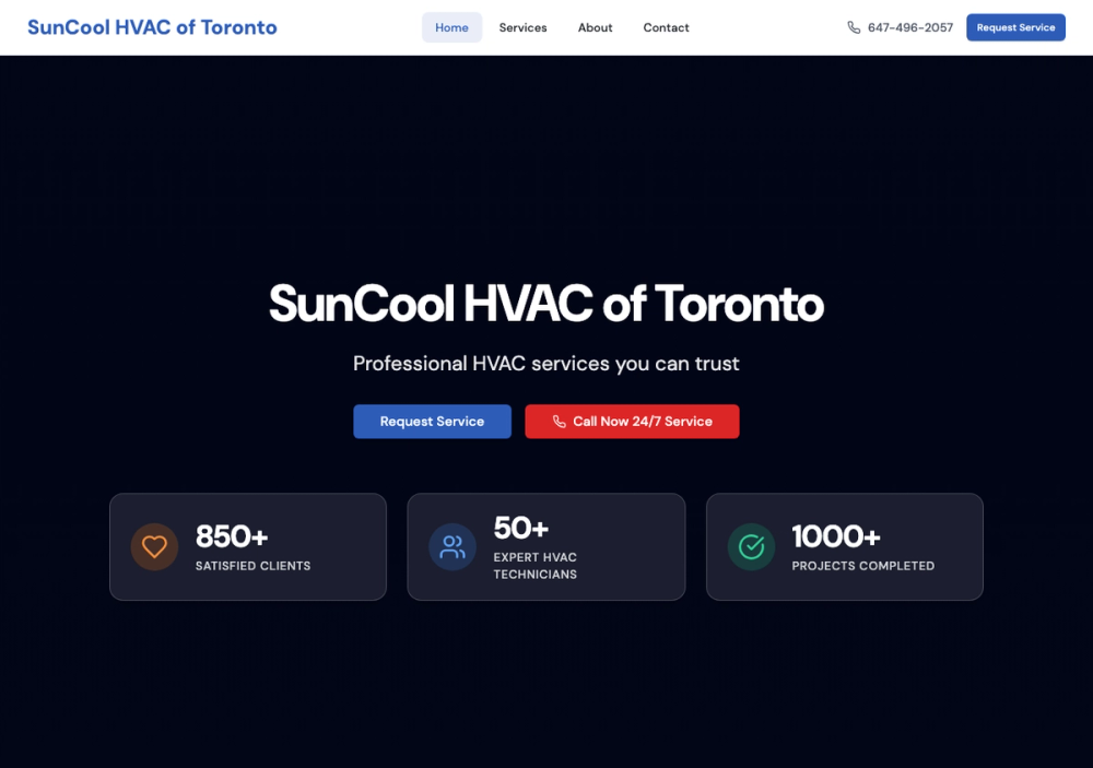 SunCool HVAC of Toronto - Midtown 官网首页截图