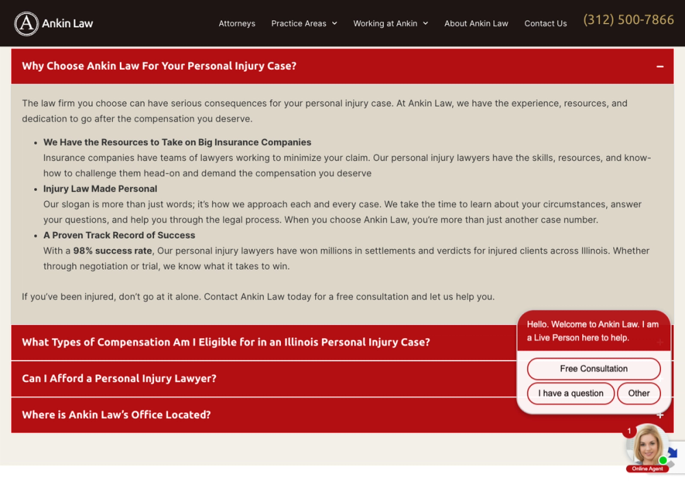 Ankin Law 官网首页截图