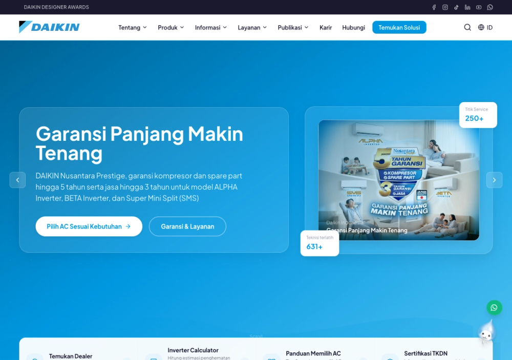 官网首页截图 · 2026-10-14 PT Daikin Airconditioning Indonesia (Medan) 官网首页截图