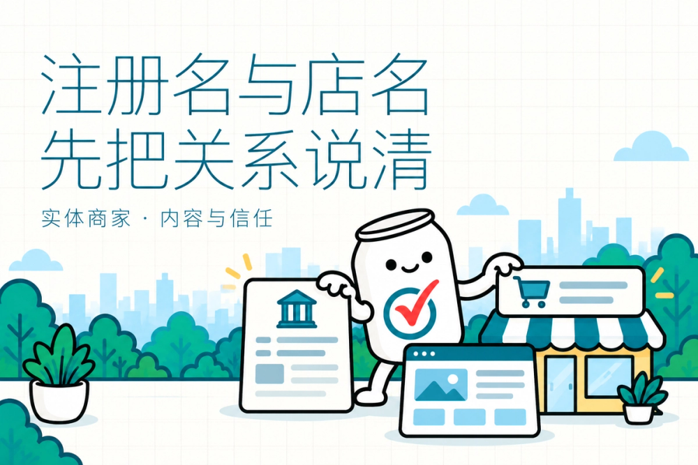 易拉罐小人核对注册主体文件、门头和官网资料，区分公司注册名与对外品牌。