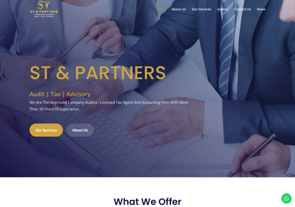ST & Partners PLT, Chartered Accountants 官网首页截图